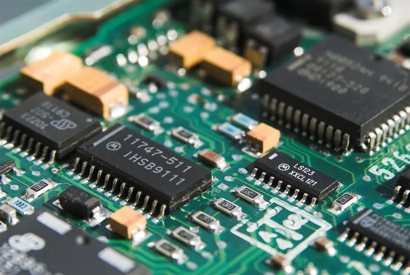 Diagnóstico de placa electrónica ao microscópio